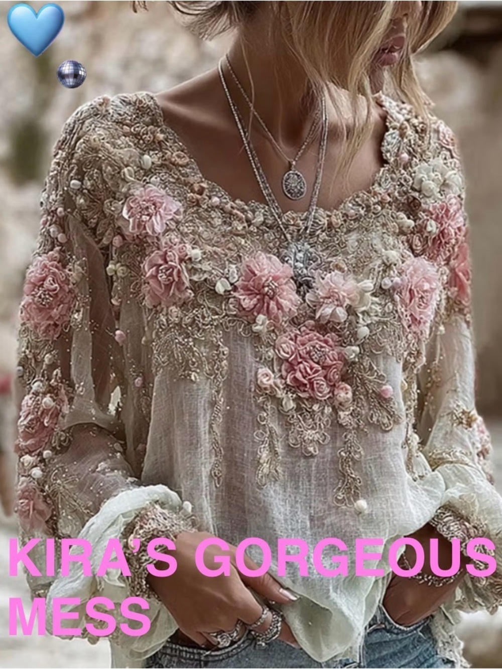 💘🍸BNWT🍸💘Sheer Embroidered Floral Linen Blend Peasant Top in White🍸💘